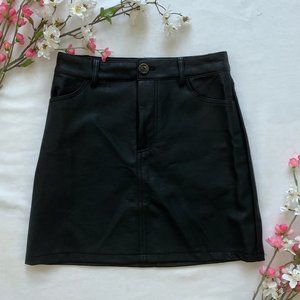 Forever 21 Faux Black Leather Skirt